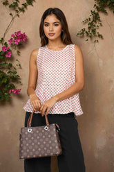 White Crochet Round Neck Sleeveless Summer Top