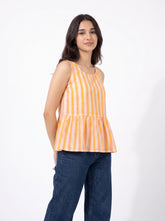 Sunset Stripe Peplum Sleeveless Top