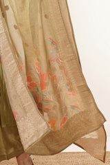 mirror-work-in-green-kurti-set-with-printed-brocade-dupatta