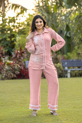 Pink Handwork Button-Down