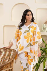 floral-print-orange-satin-kaftan-set
