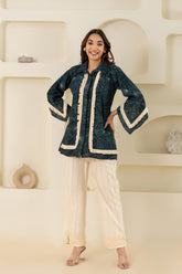 Chic Lace-Trimmed Top and Pants Set