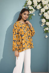 Mustard Yellow Floral Print beautiful tops for women