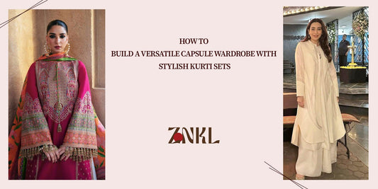 {How to build a versatile capsule wardrobe with stylish kurti sets. A blend of elegance and tradition featuring embroidered and minimalist kurti designs.}-{znkl.in}