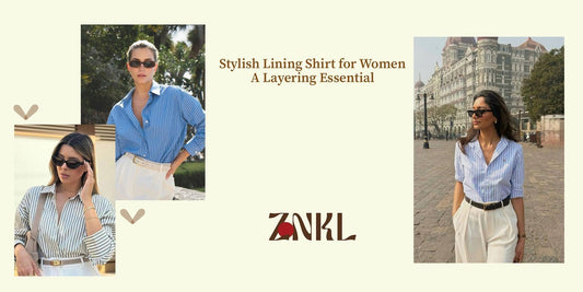 {A collage showcasing stylish striped shirts for women in blue, green, and white, perfect for layering or casual wear.}-{znkl.in}