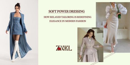 {Soft Power Dressing - How relaxed tailoring is redefining elegance in modern fashion. Stylish women’s outfits showcasing sophisticated, tailored ensembles.}-{znkl.in}