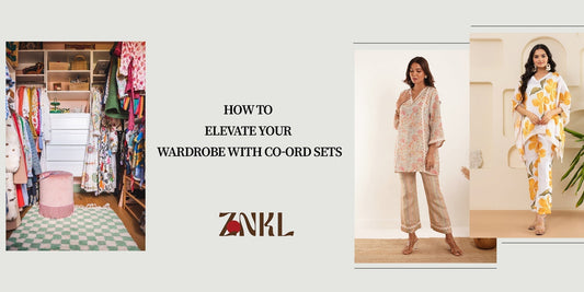 {How to Elevate Your Wardrobe with Co-Ord Sets - A stylish wardrobe featuring a variety of trendy outfits alongside two models wearing elegant co-ord sets, showcasing the versatility of coordinated fashion pieces.}