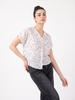 Misty Leaf V-Neck Button-Front Top