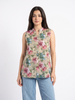 Botanical Muse Floral Sleeveless Button-Front Top