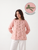 Blush Pink Olive Bow-Motif Embroidered Top