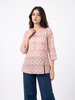 Ligth Pink Bloom Off White Button Tunic