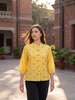 Sunlit Yellow Bow-Motif Embroidered Everyday Top