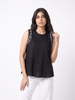 Noir Vine Embroidered Pleated Sleeveless Top