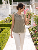 Olive Mist Peter Pan Collar Button-Down Top