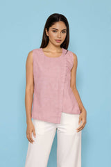 Pink Sleeveless Top Allover Floral Print