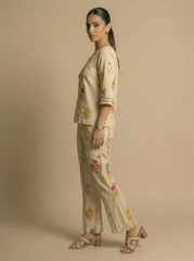 Pure Cotton Floral Print elegant Co-ord set for women