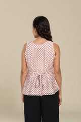 White Crochet Round Neck Sleeveless Summer Top