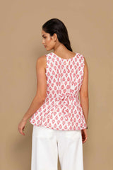 White Crochet Top Sleeveless Motif Design