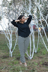 Black Solid Cotton Shirt - Stylish Puff Sleeve & Collar Neck Design