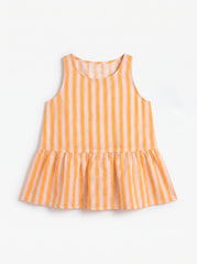 Sunset Stripe Peplum Sleeveless Top