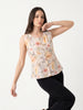 Soft Bloom Button-Front Sleeveless Top