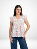 Peach Bloom Ruffle Peplum Top