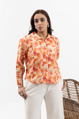 Orange Printed Shirt for Beach  Wear