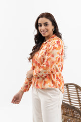 Orange Printed Shirt for Beach  Wear