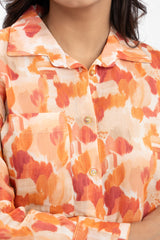 Orange Printed Shirt for Beach  Wear