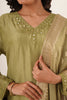 mirror-work-in-green-kurti-set-with-printed-brocade-dupatta