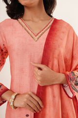 Handwork Desginer Pink Suit Set With Dupatta