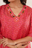 v-neck-kurti-set-red