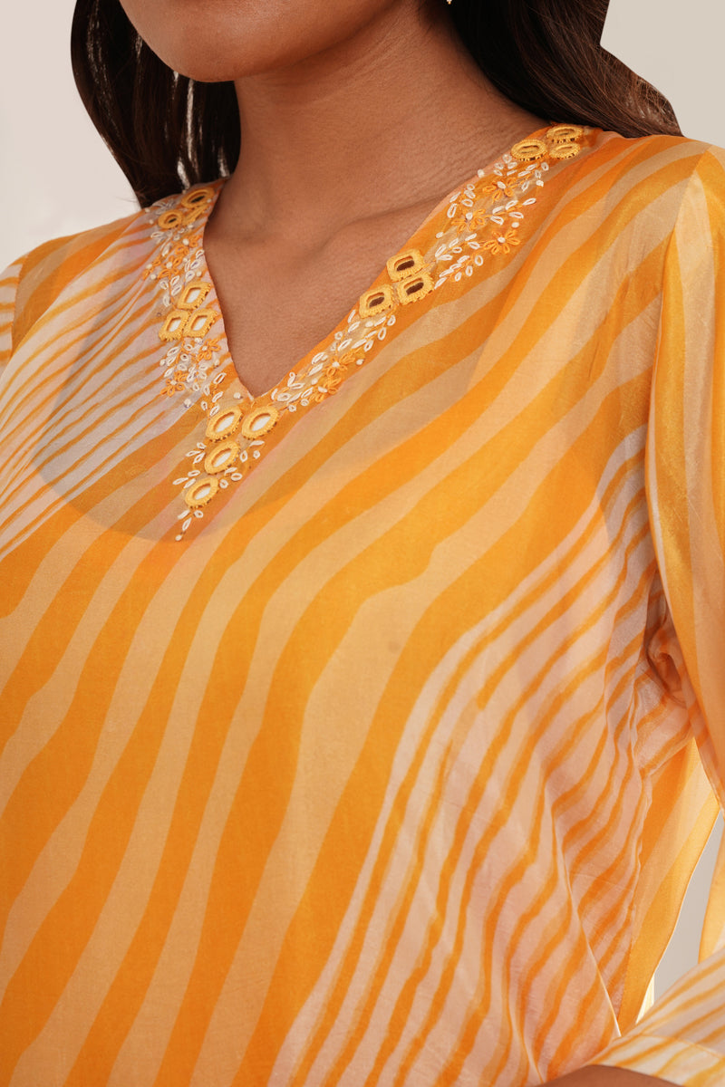 v-neck-kurti-set-yellow