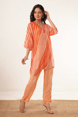 V-Neck Kurti set - Orange