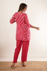 v-neck-kurti-set-pink