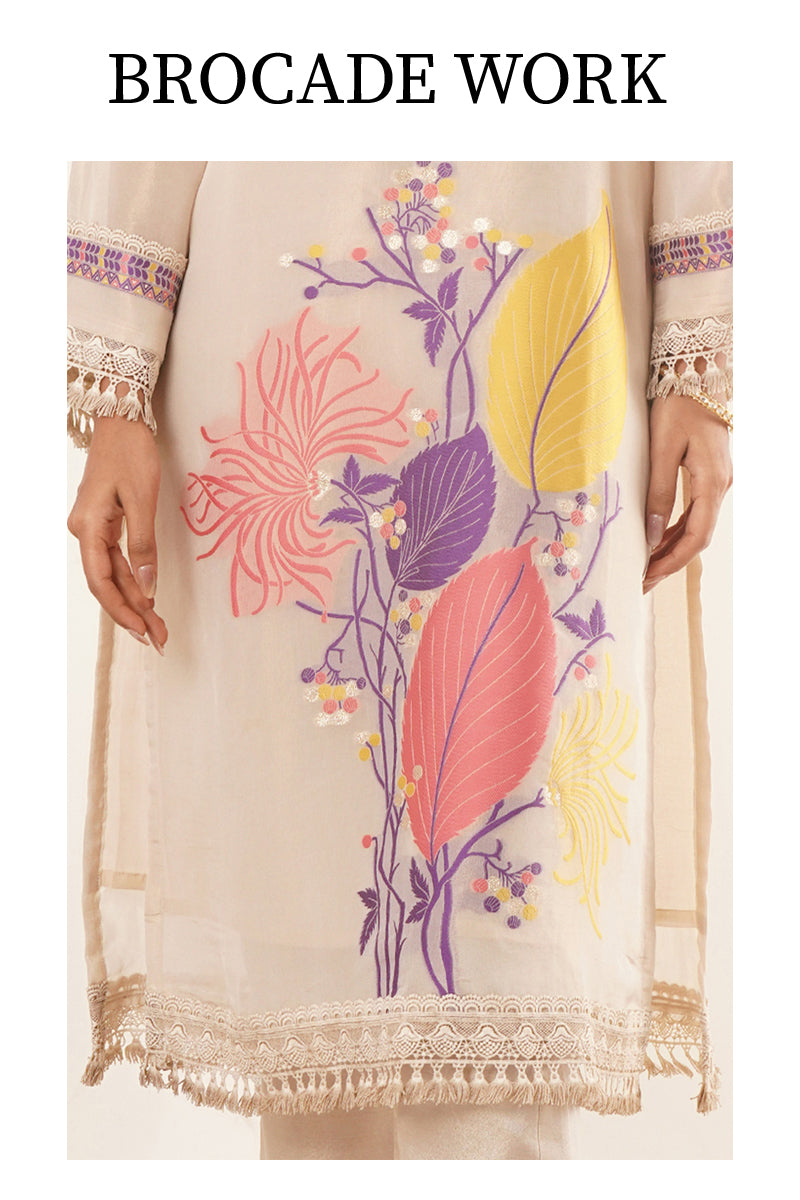 Modern Brocade Kurti Pattern With Pants