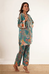 Bohemian Floral Tunic And Co-Ord Set