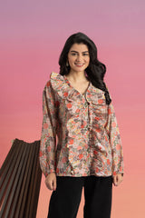 Long Sleeve Floral Printed Shirts For Women