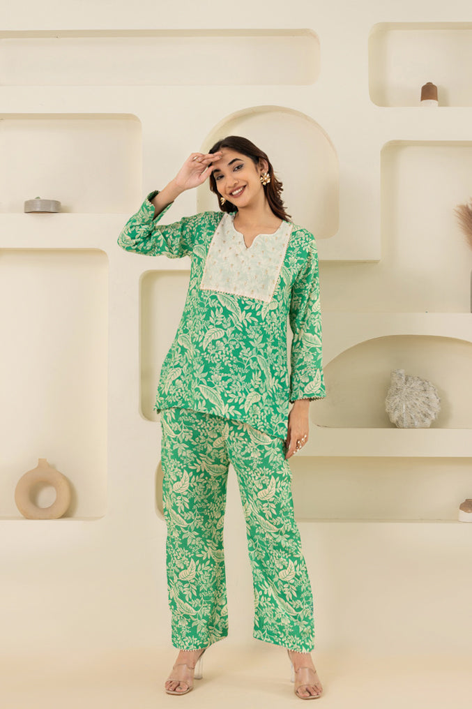 Green Shorts Kurti For Women