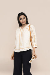 Oversized White Shiffli Tops For Women