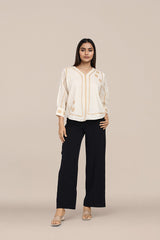 Oversized White Shiffli Tops For Women