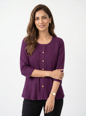 Olive Green Collared Side-Tie Button-Front Shirt